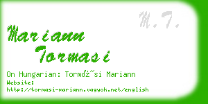 mariann tormasi business card